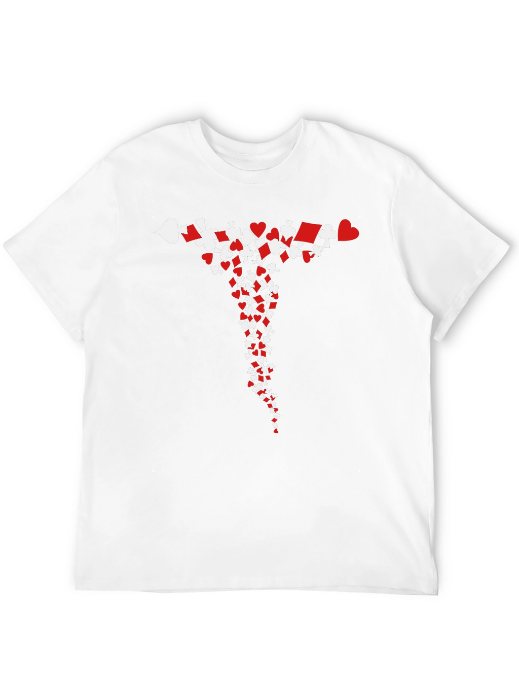Card Suit Cascade T-Shirt - Black Cotton Tee
