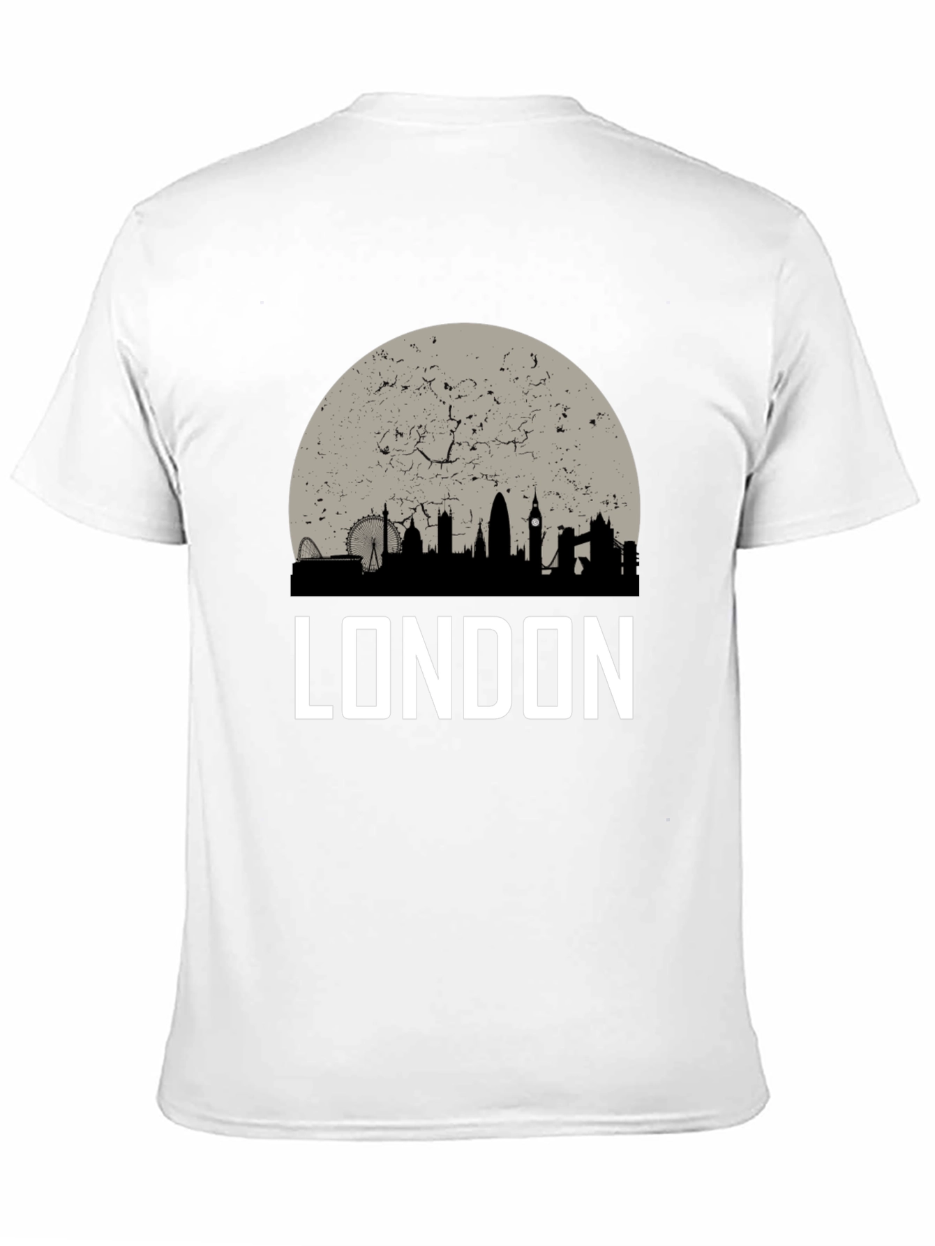 London Skyline Graphic Tee - Black Cotton T-Shirt