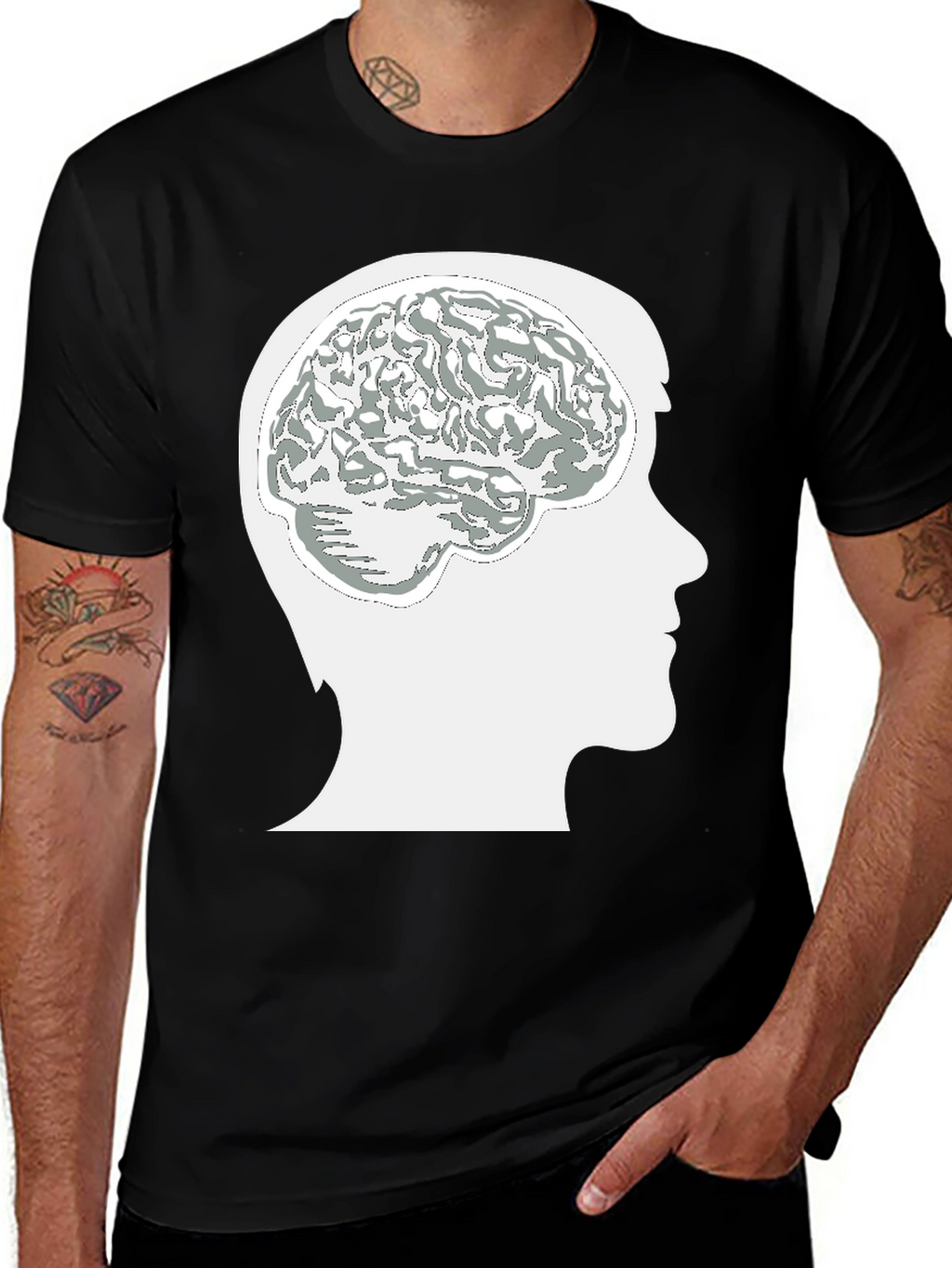 Brain Power Graphic Tee - Mens Black T-Shirt
