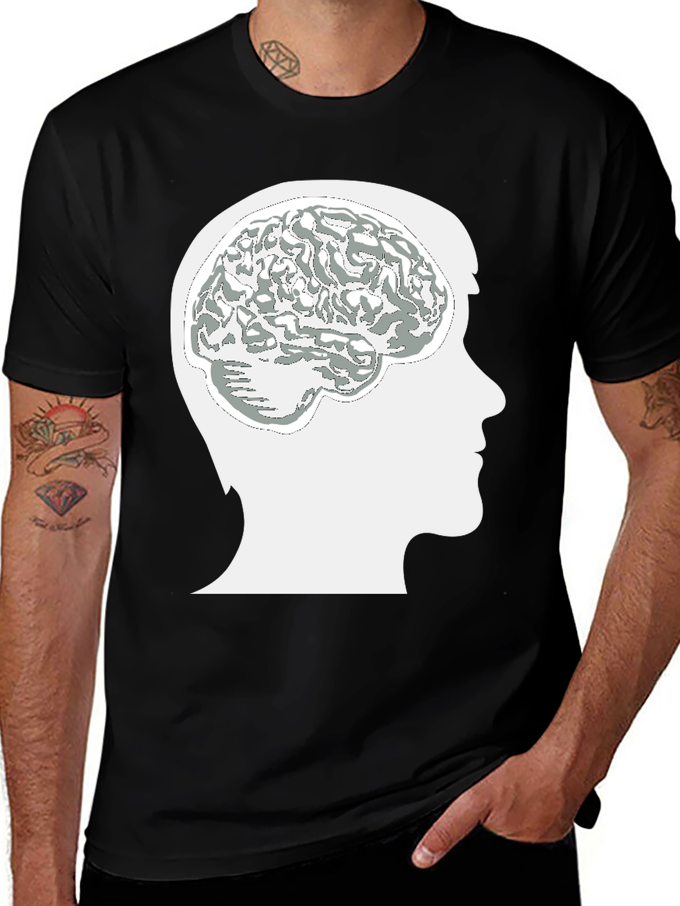 Brain Power Graphic Tee - Mens Black T-Shirt