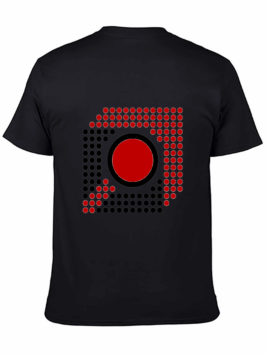 Abstract Graphic Tee - Red Circle Dot Design