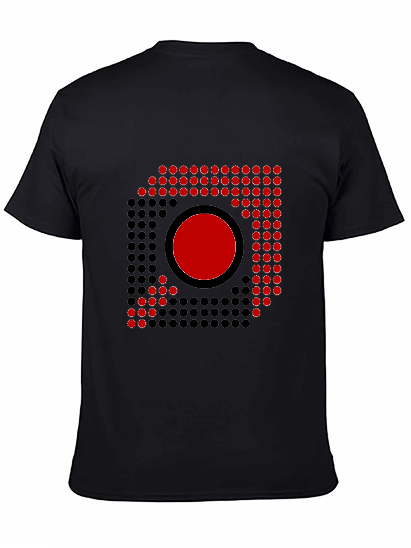Abstract Graphic Tee - Red Circle Dot Design