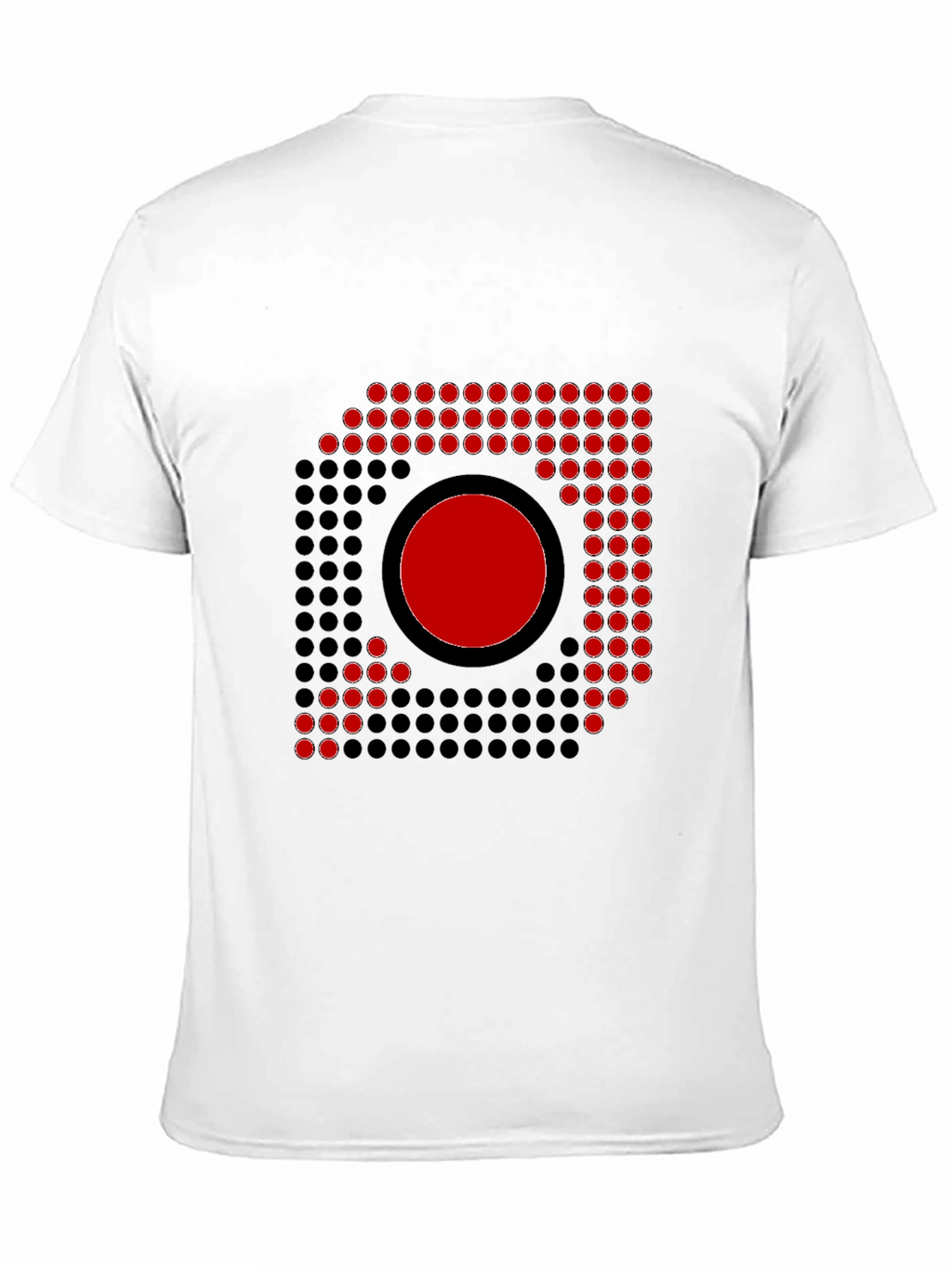 Abstract Graphic Tee - Red Circle Dot Design