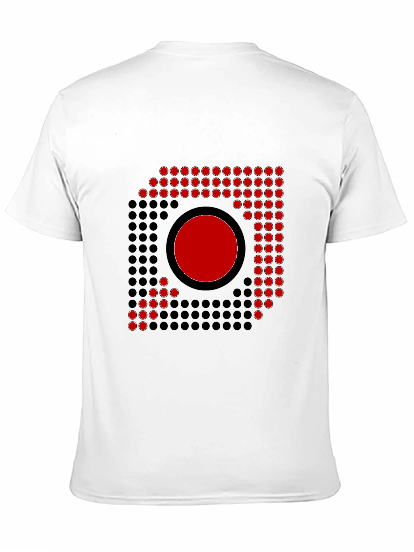 Abstract Graphic Tee - Red Circle Dot Design