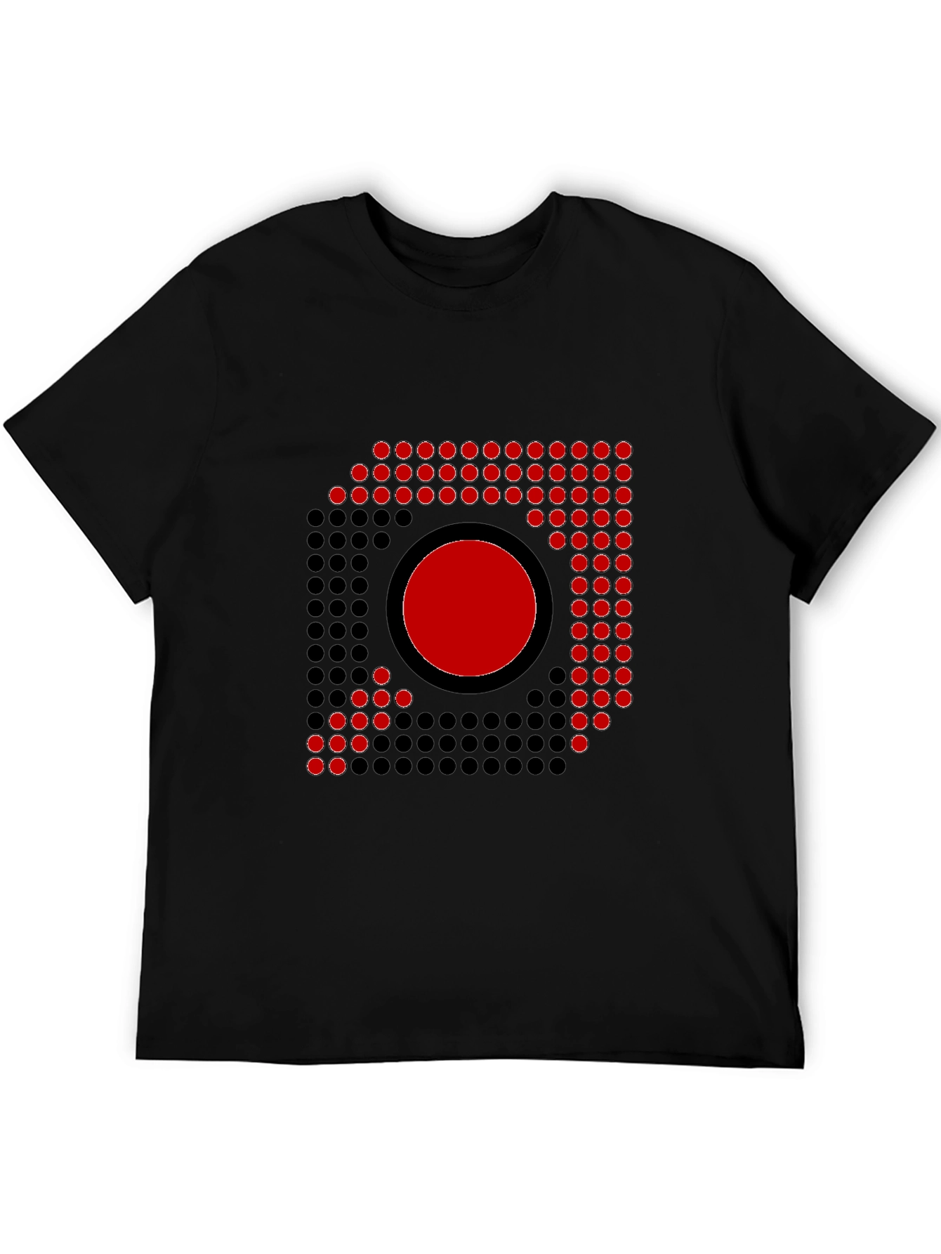 Abstract Graphic Tee - Red Circle Dot Design