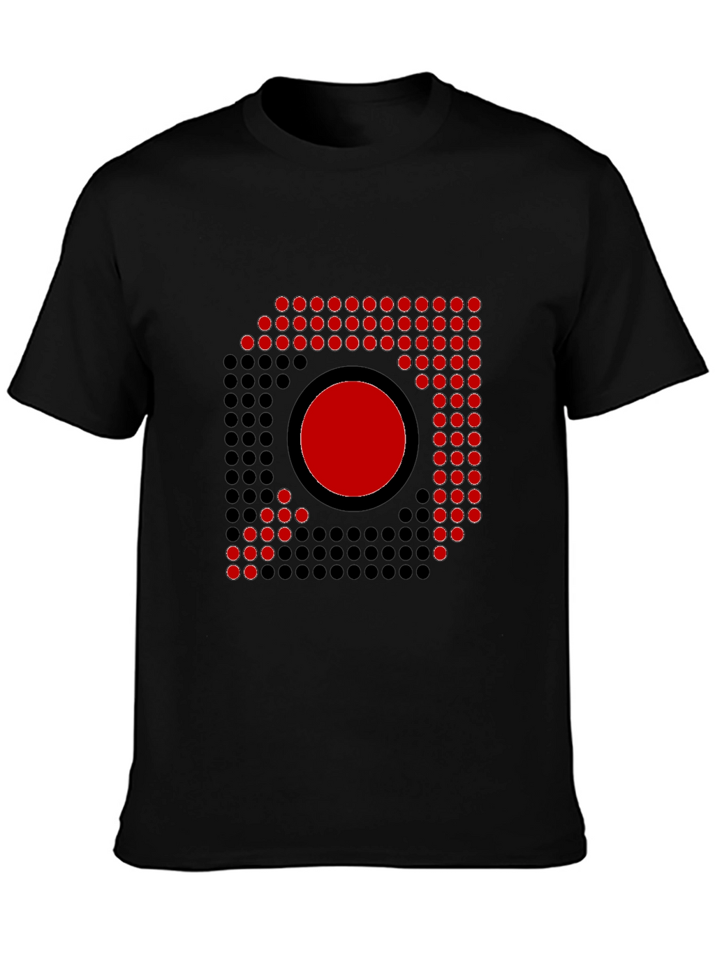 Abstract Graphic Tee - Red Circle Dot Design