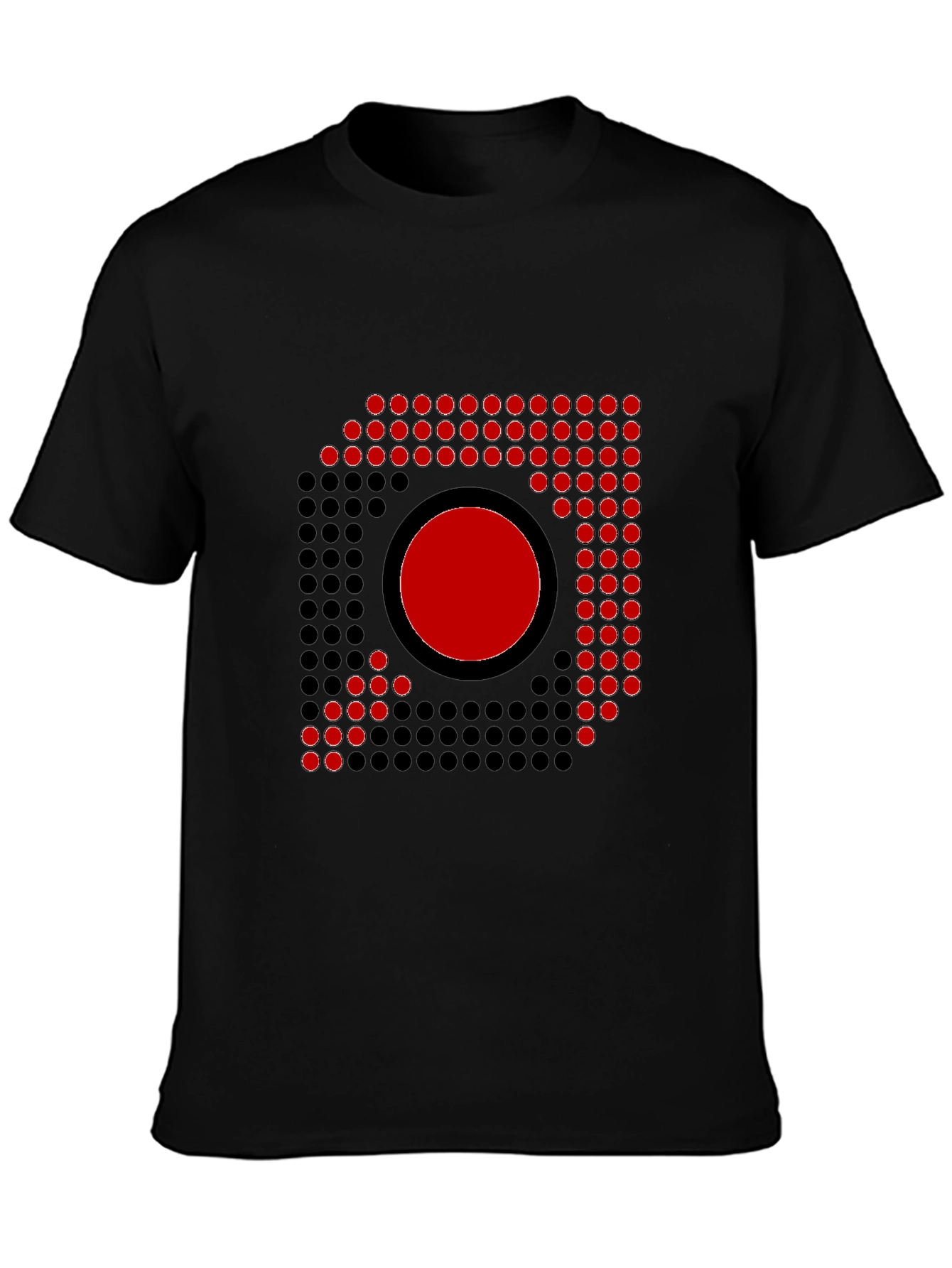 Abstract Graphic Tee - Red Circle Dot Design