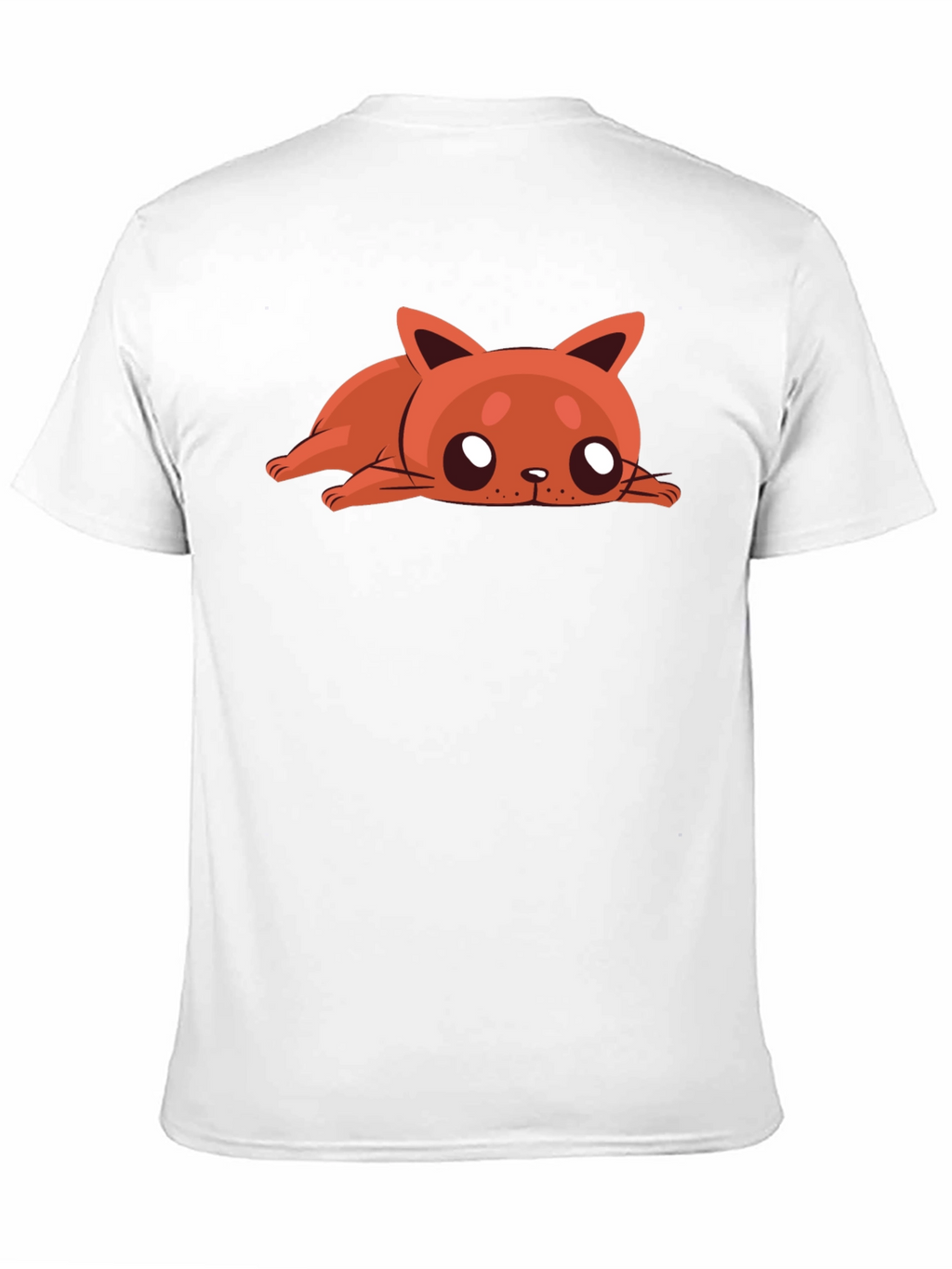 Cartoon Cat Graphic Tee - Relaxed Fit Black T-Shirt