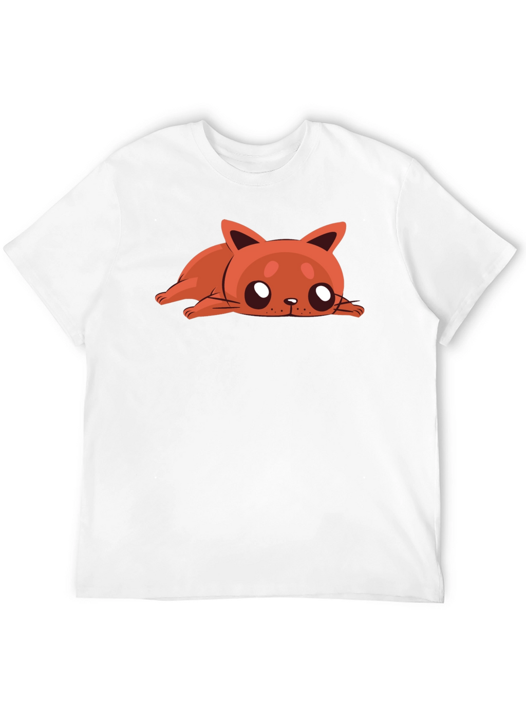 Cartoon Cat Graphic Tee - Relaxed Fit Black T-Shirt