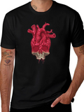 Heart Skull Graphic Tee - Black