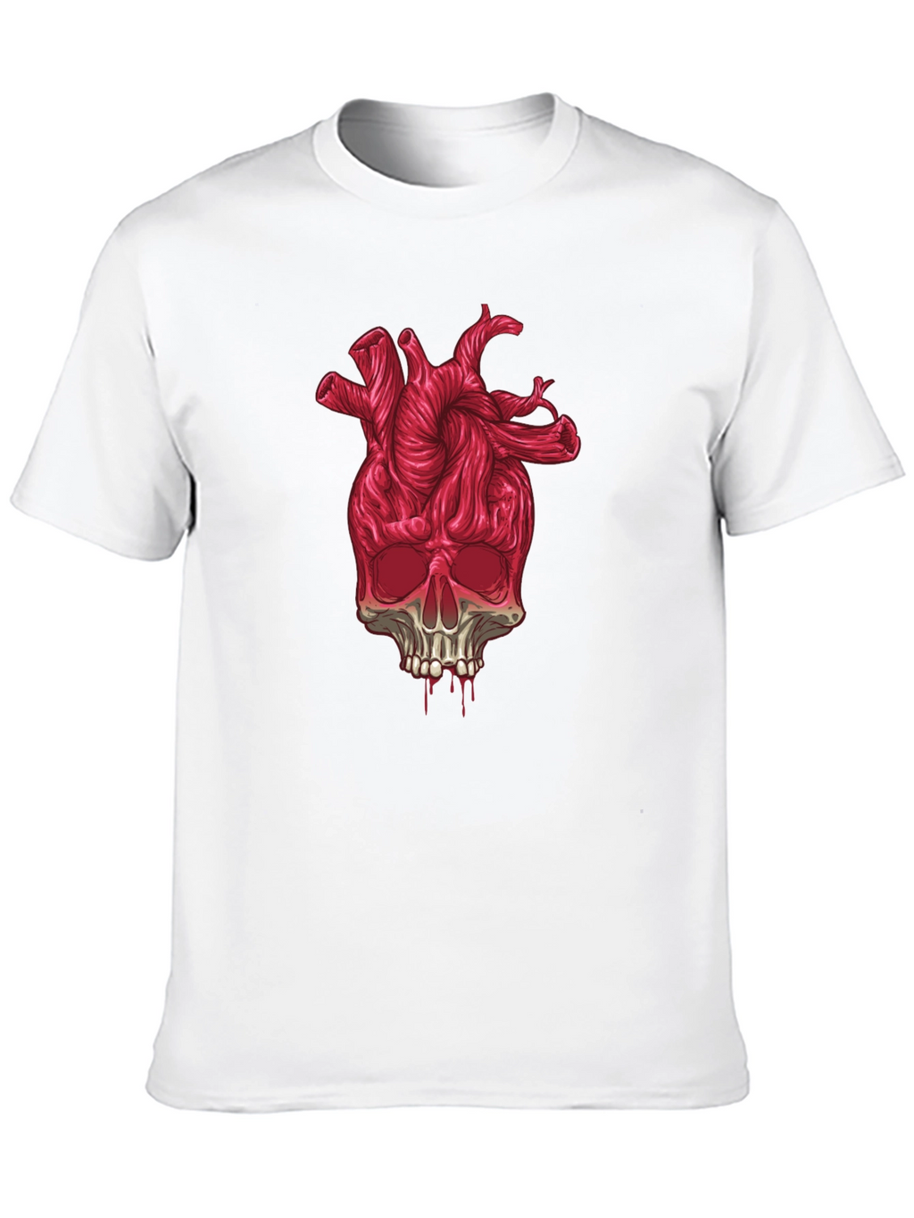 Heart Skull Graphic Tee - Black