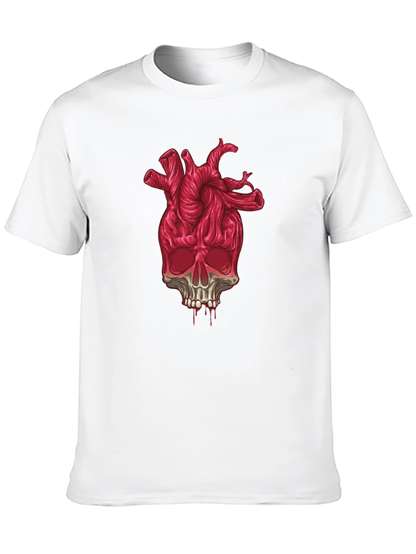 Heart Skull Graphic Tee - Black