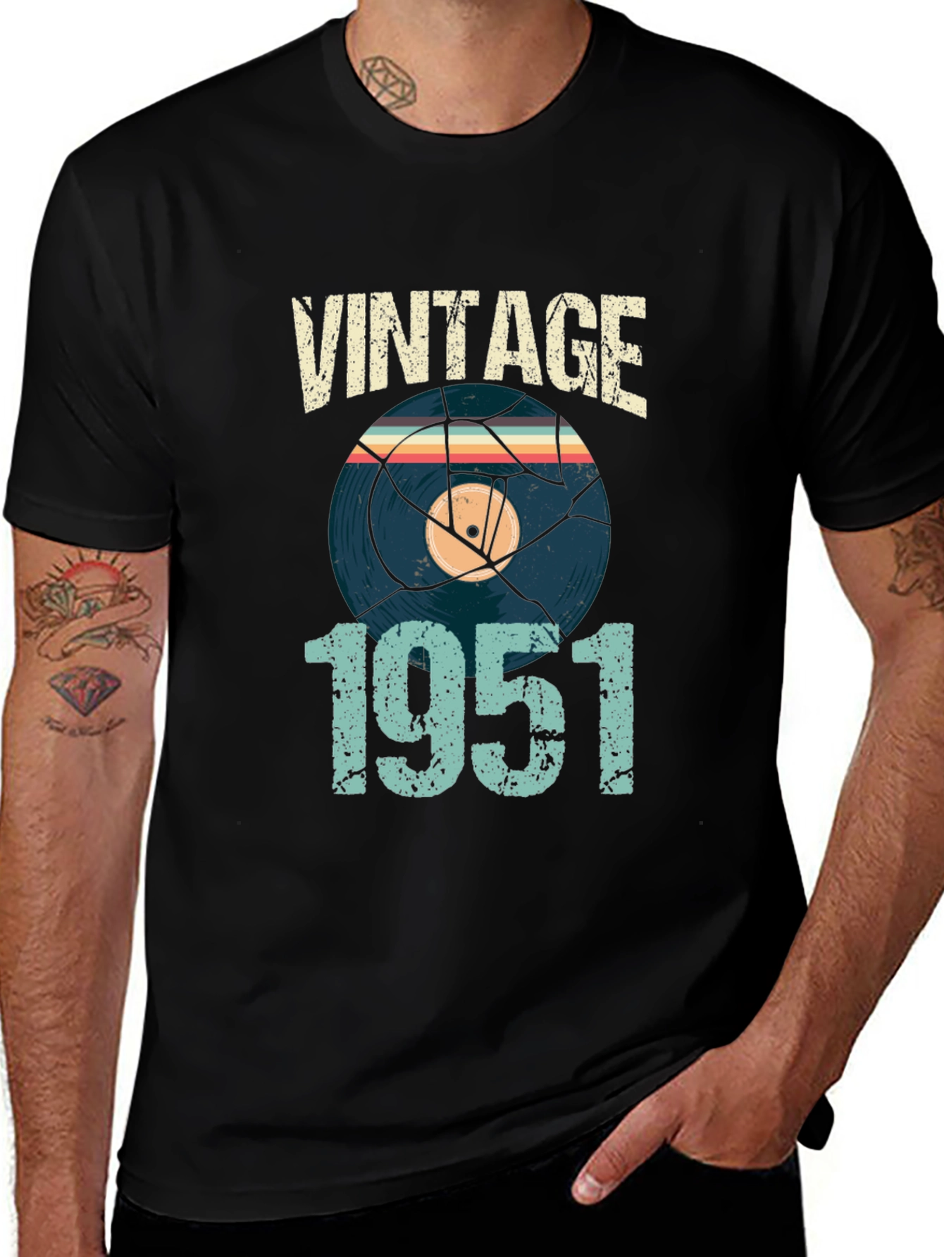 Vintage 1951 Vinyl Record Graphic T-Shirt