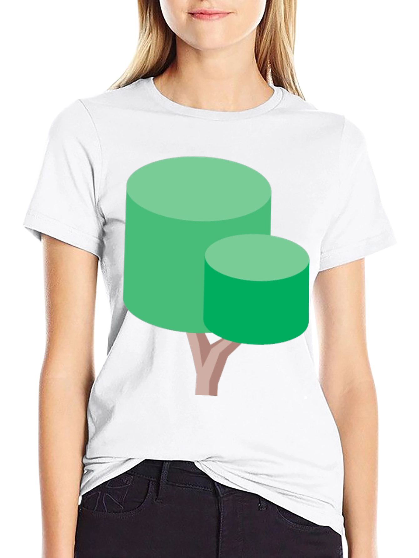 Abstract Tree Graphic Tee - Black Cotton Blend
