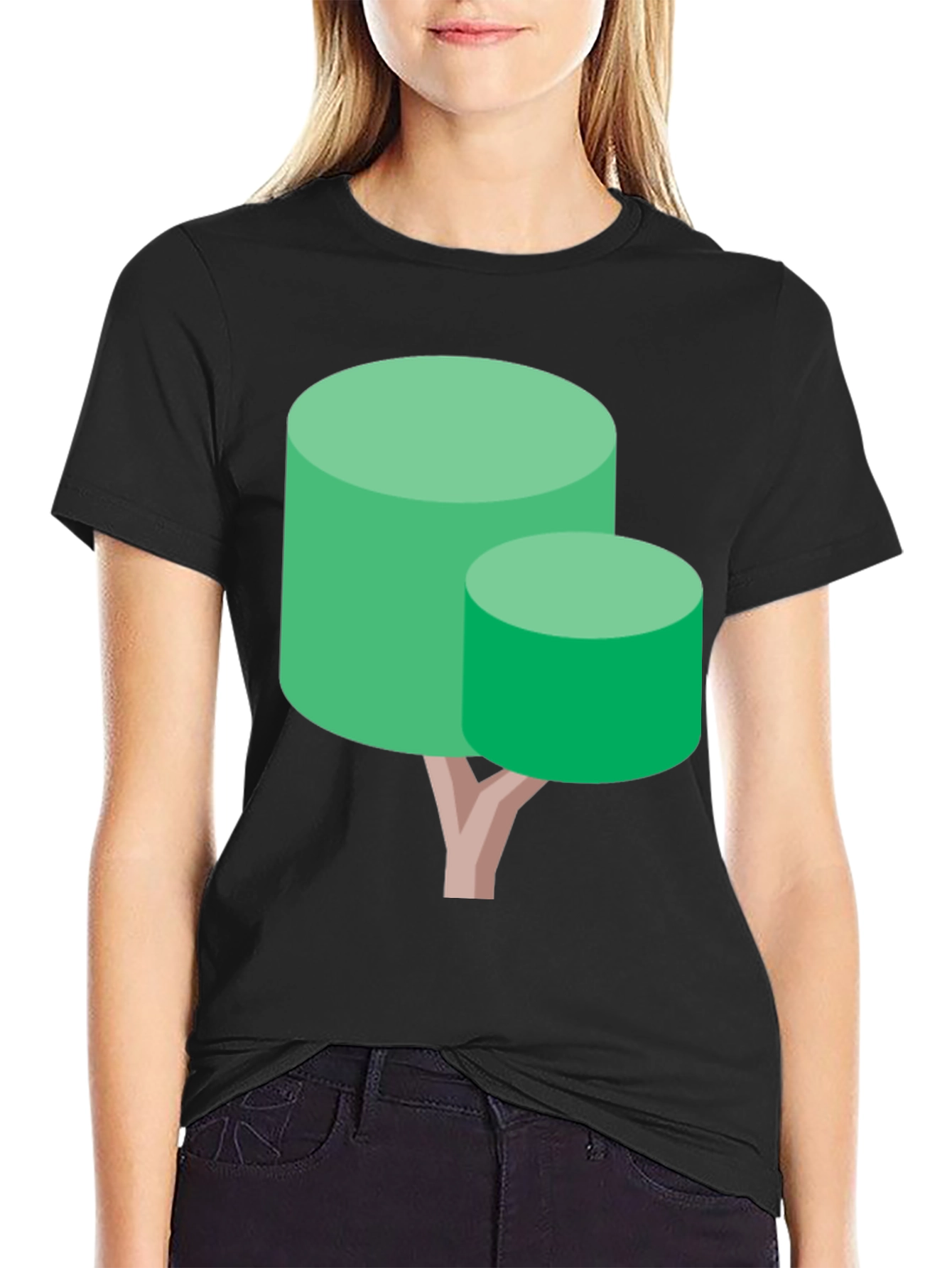 Abstract Tree Graphic Tee - Black Cotton Blend