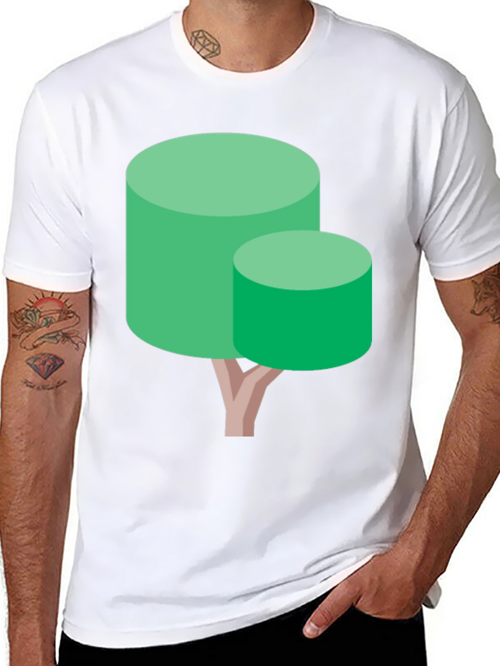 Abstract Tree Graphic Tee - Black Cotton Blend