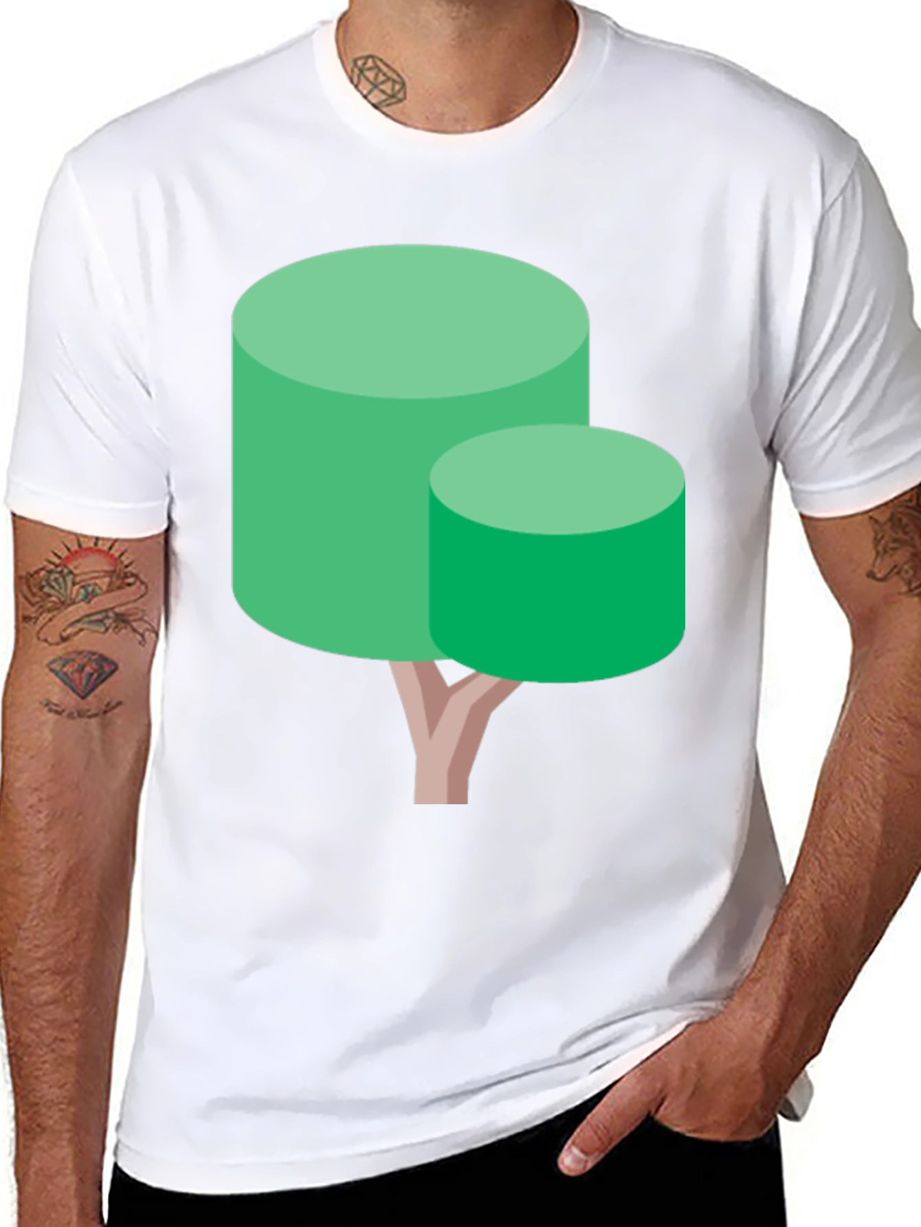 Abstract Tree Graphic Tee - Black Cotton Blend