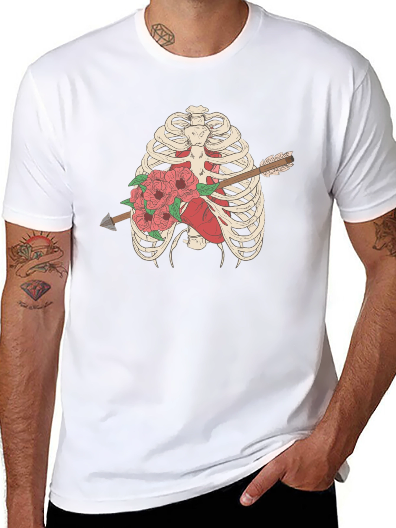 Anatomical Heart & Rib Cage Graphic Tee