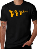 Moai Trombone Mens Black Graphic T-Shirt