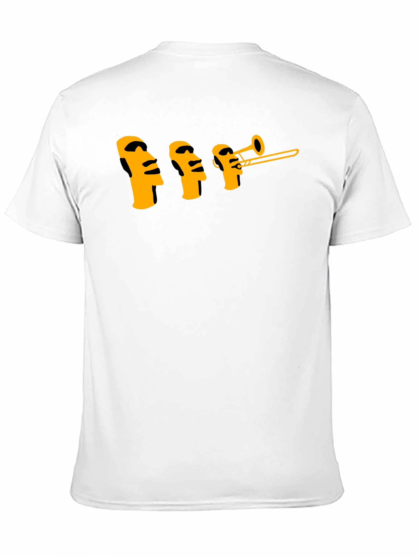 Moai Trombone Mens Black Graphic T-Shirt