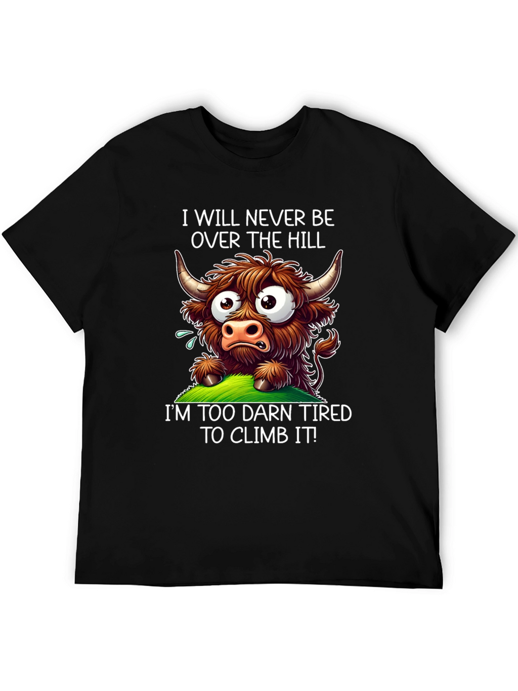 Funny Highland Cow Tired T-Shirt
