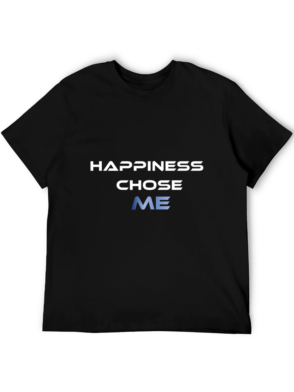 Happiness Chose Me Graphic Tee - Black Cotton Blend