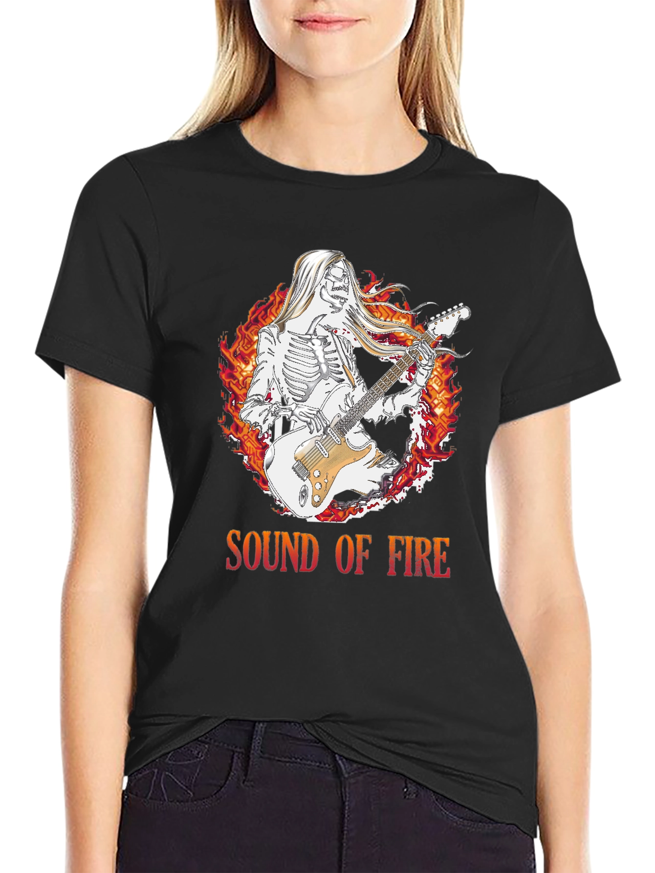 Sound of Fire Graphic Tee - Skeleton Guitarist