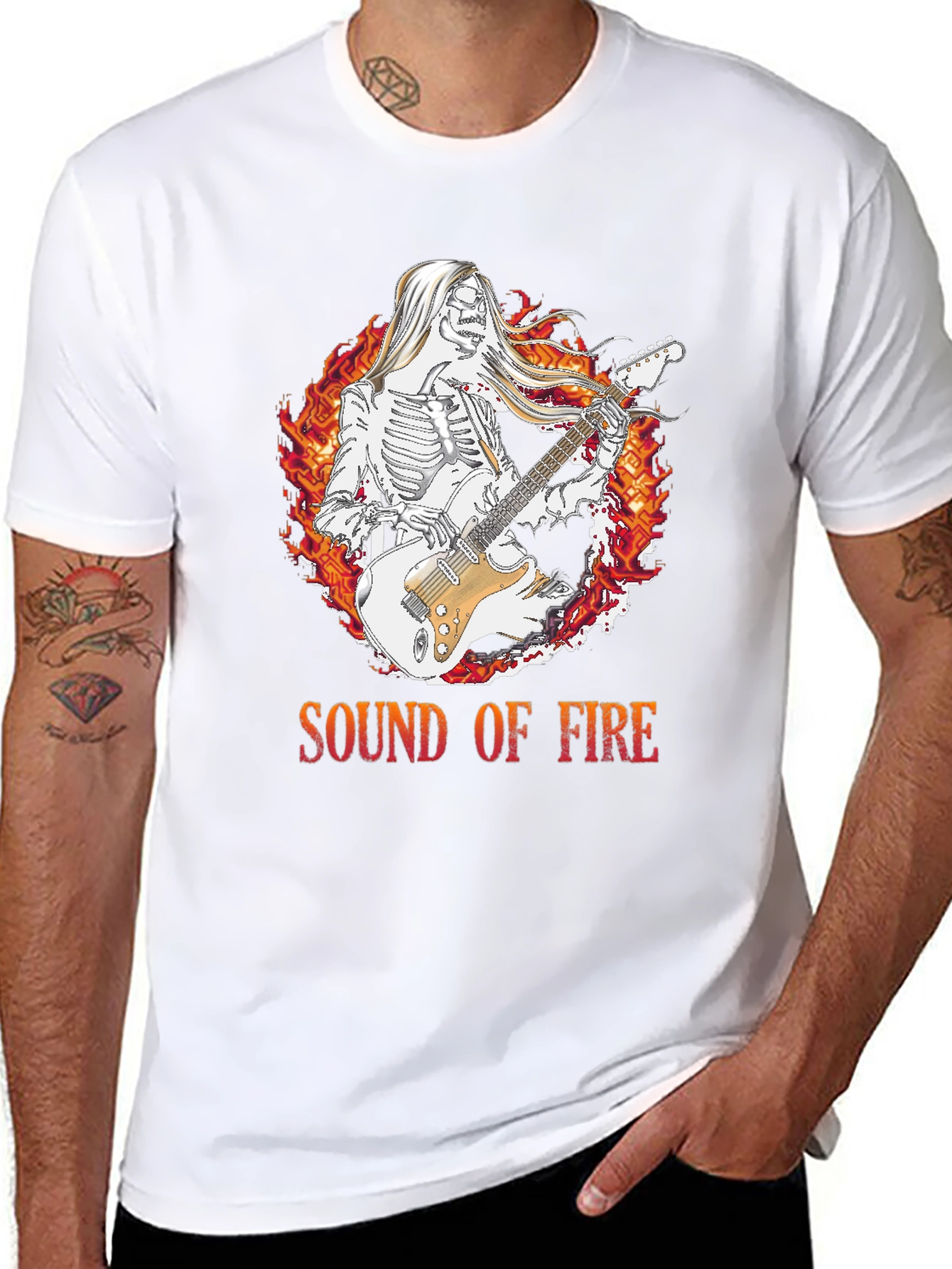 Sound of Fire Graphic Tee - Skeleton Guitarist