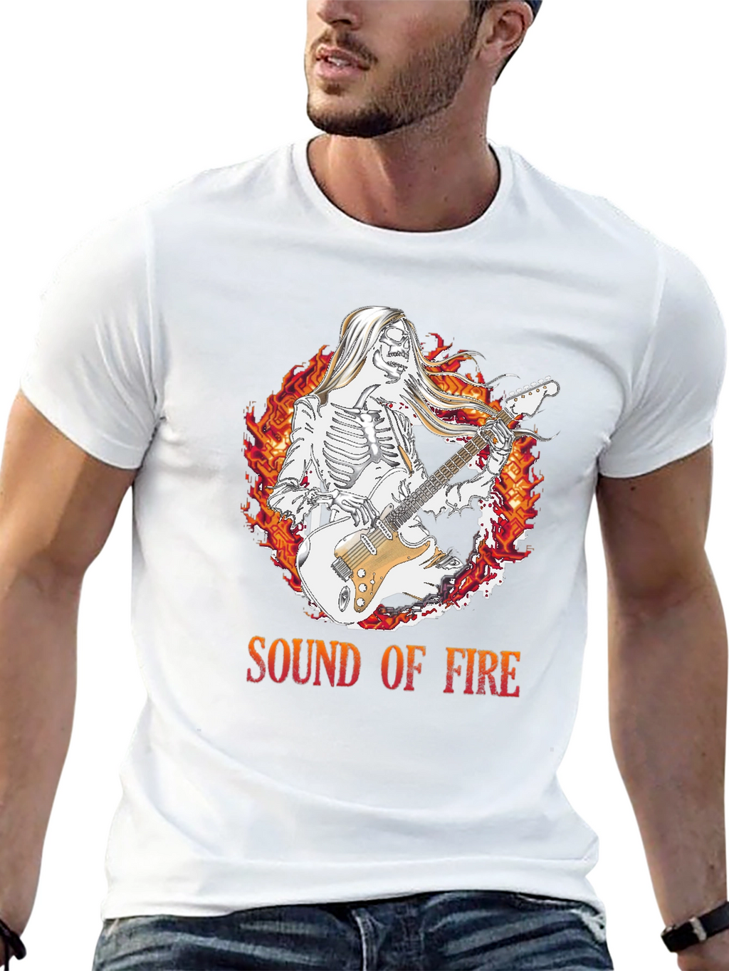 Sound of Fire Graphic Tee - Skeleton Guitarist
