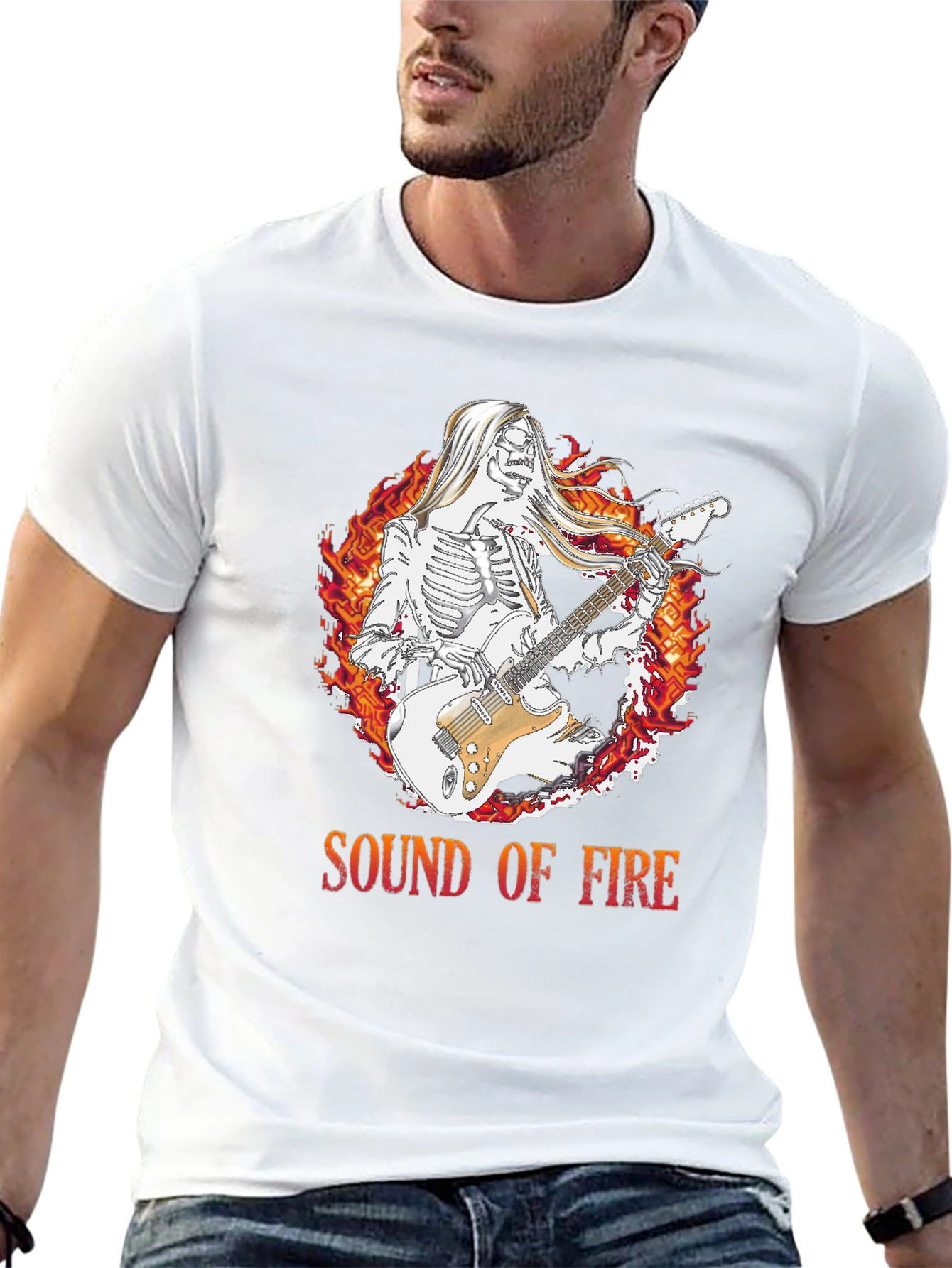 Sound of Fire Graphic Tee - Skeleton Guitarist