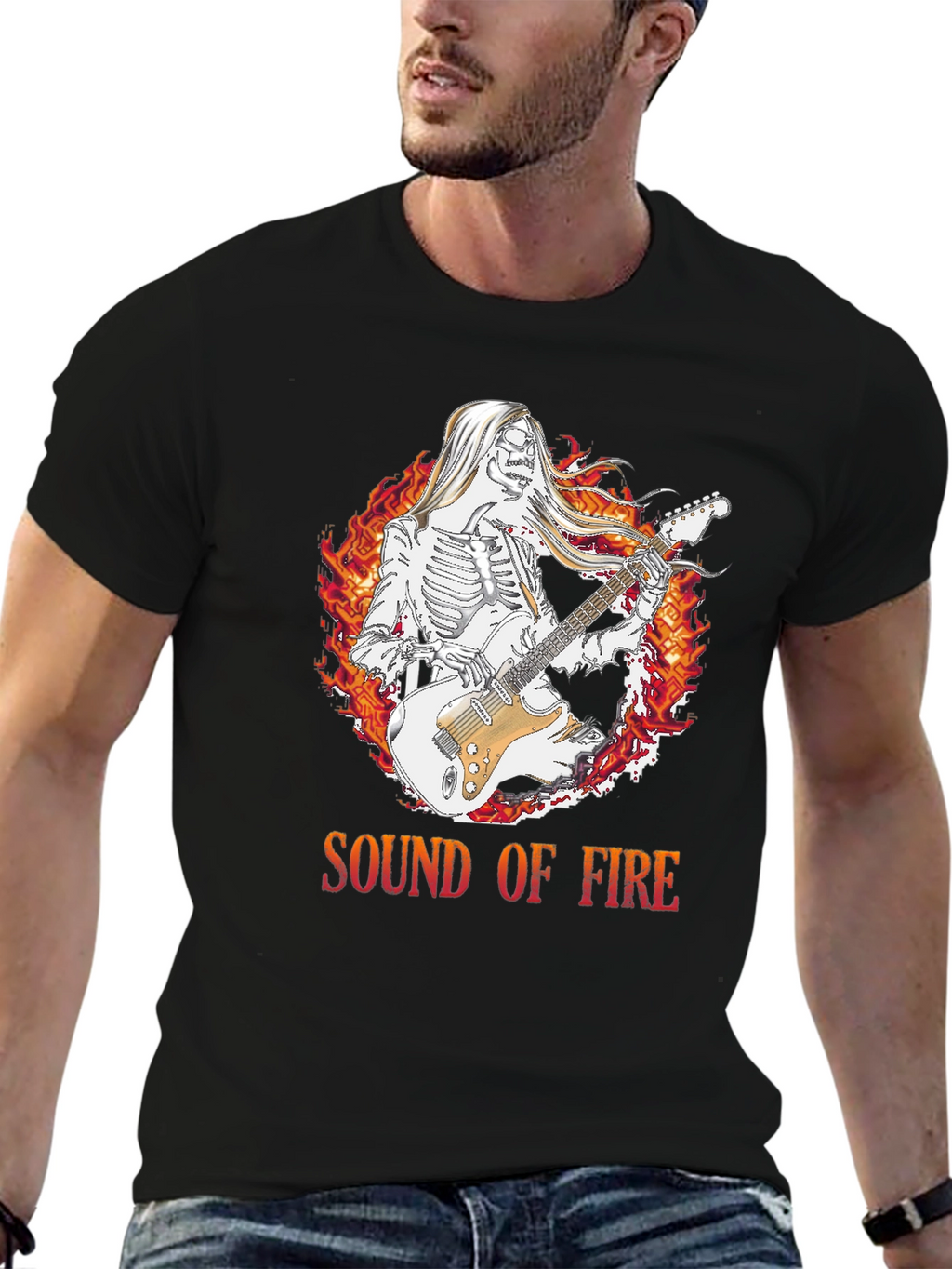 Sound of Fire Graphic Tee - Skeleton Guitarist