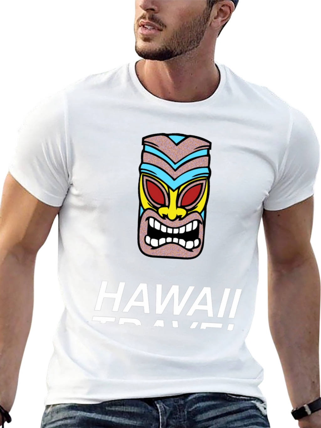 Hawaii Travel Tiki Graphic T-Shirt
