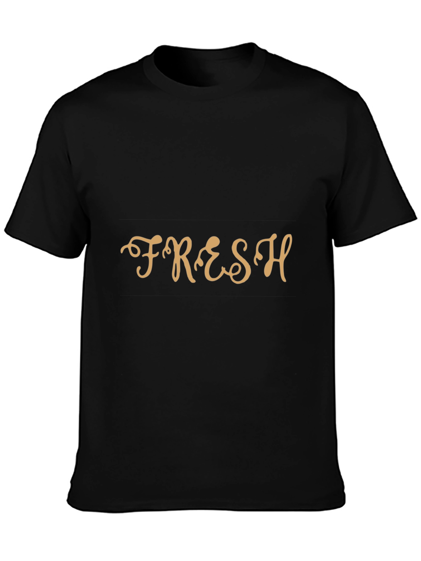 Fresh Graphic Tee - Black Crew Neck T-Shirt