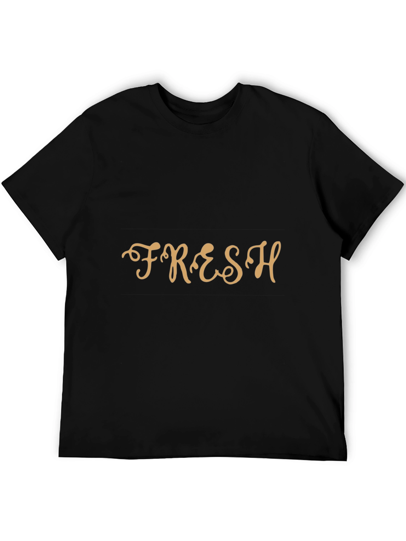 Fresh Graphic Tee - Black Crew Neck T-Shirt