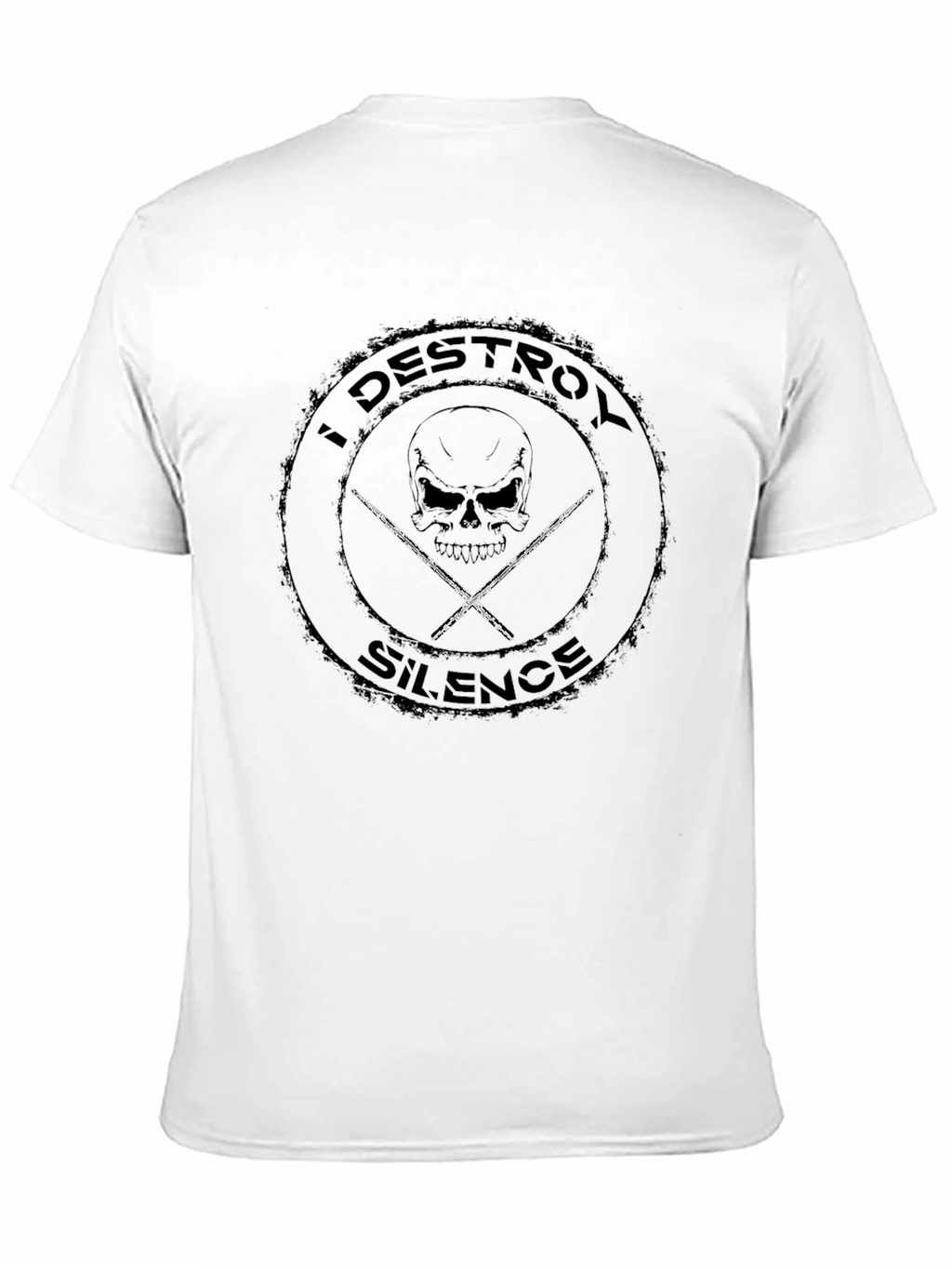 Destroy Silence Skull Drummer T-Shirt
