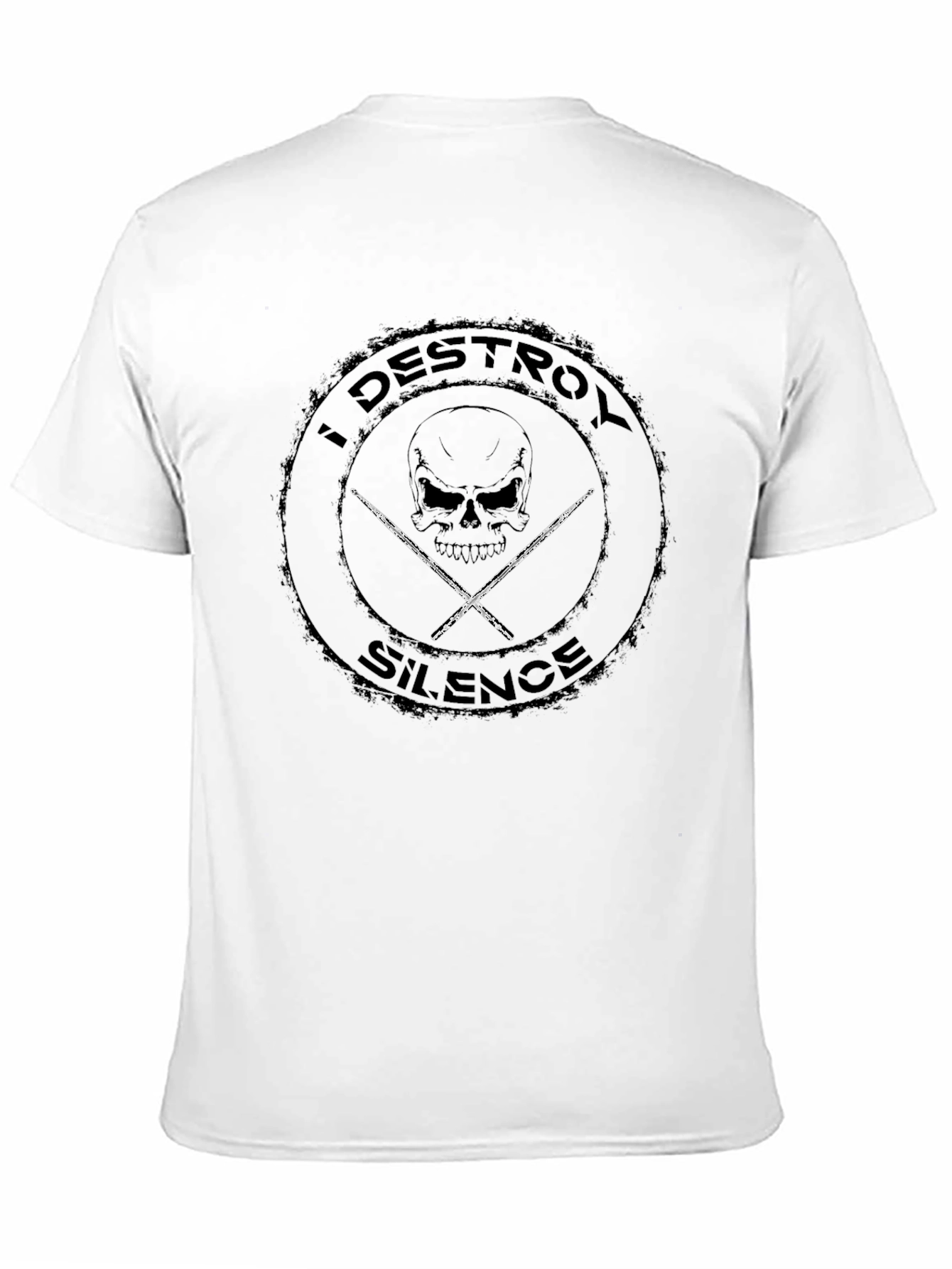 Destroy Silence Skull Drummer T-Shirt