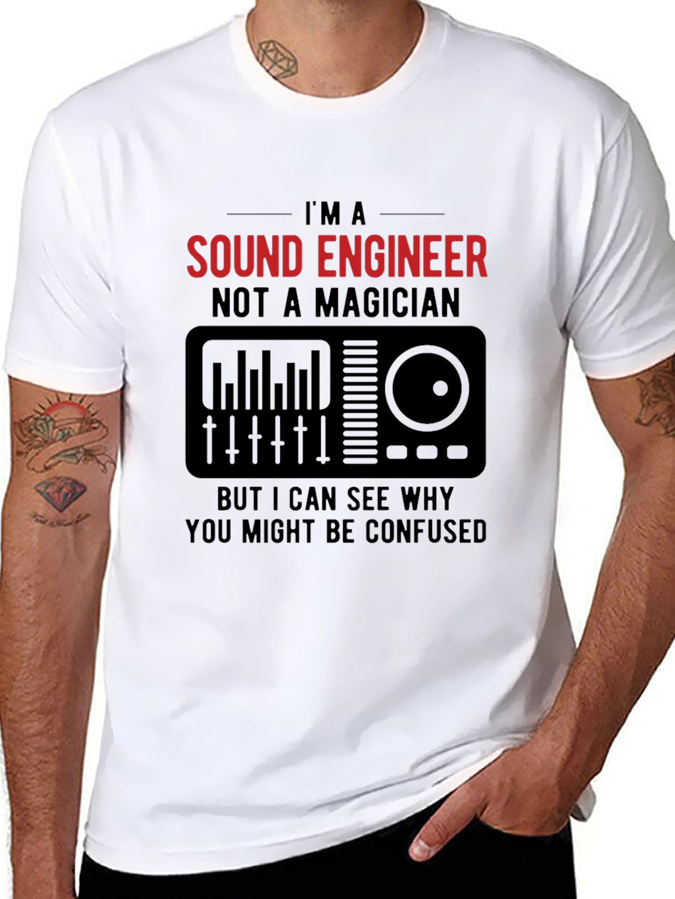 Sound Engineer T-Shirt - Not a Magician Funny Tee