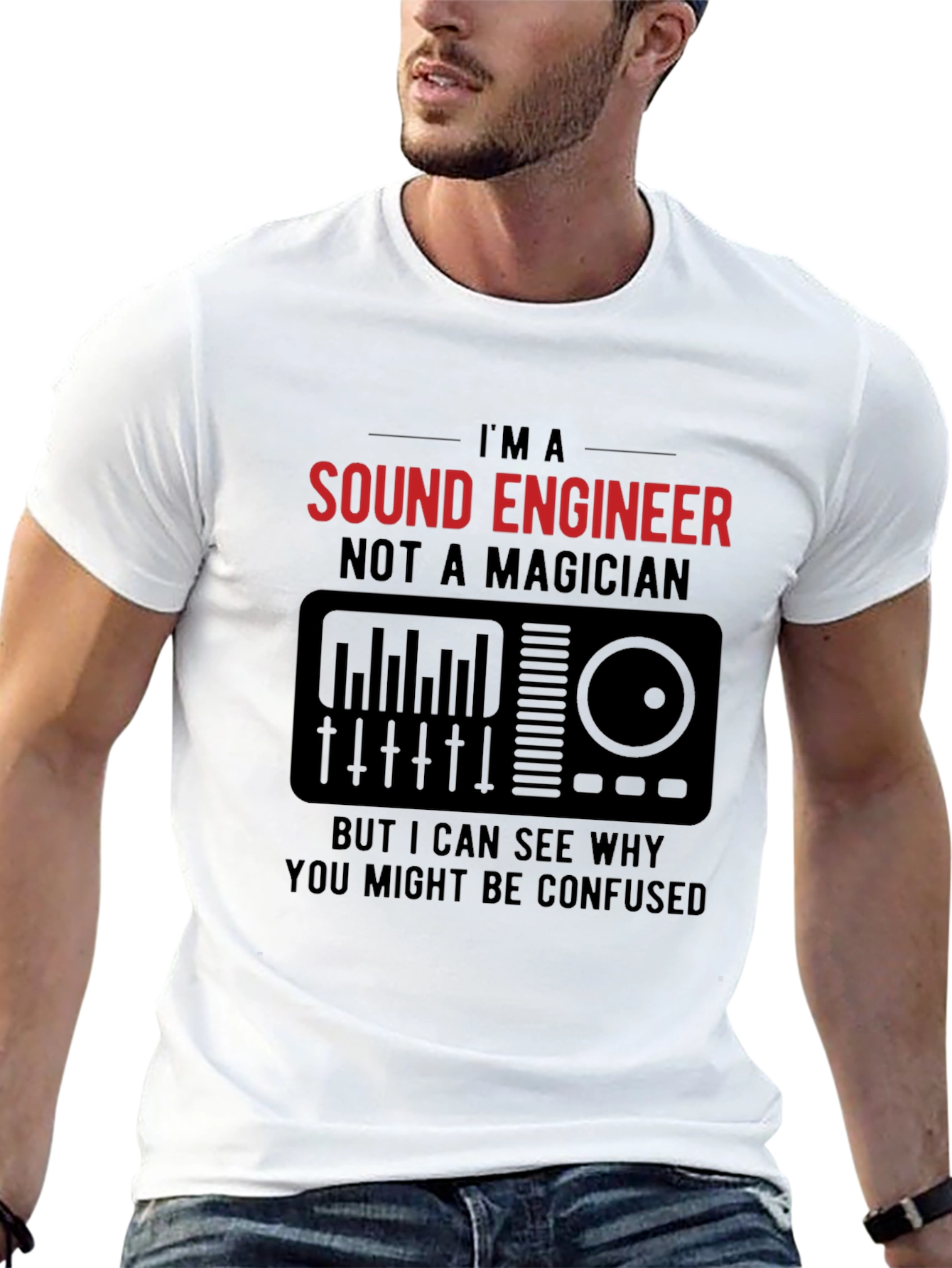 Sound Engineer T-Shirt - Not a Magician Funny Tee