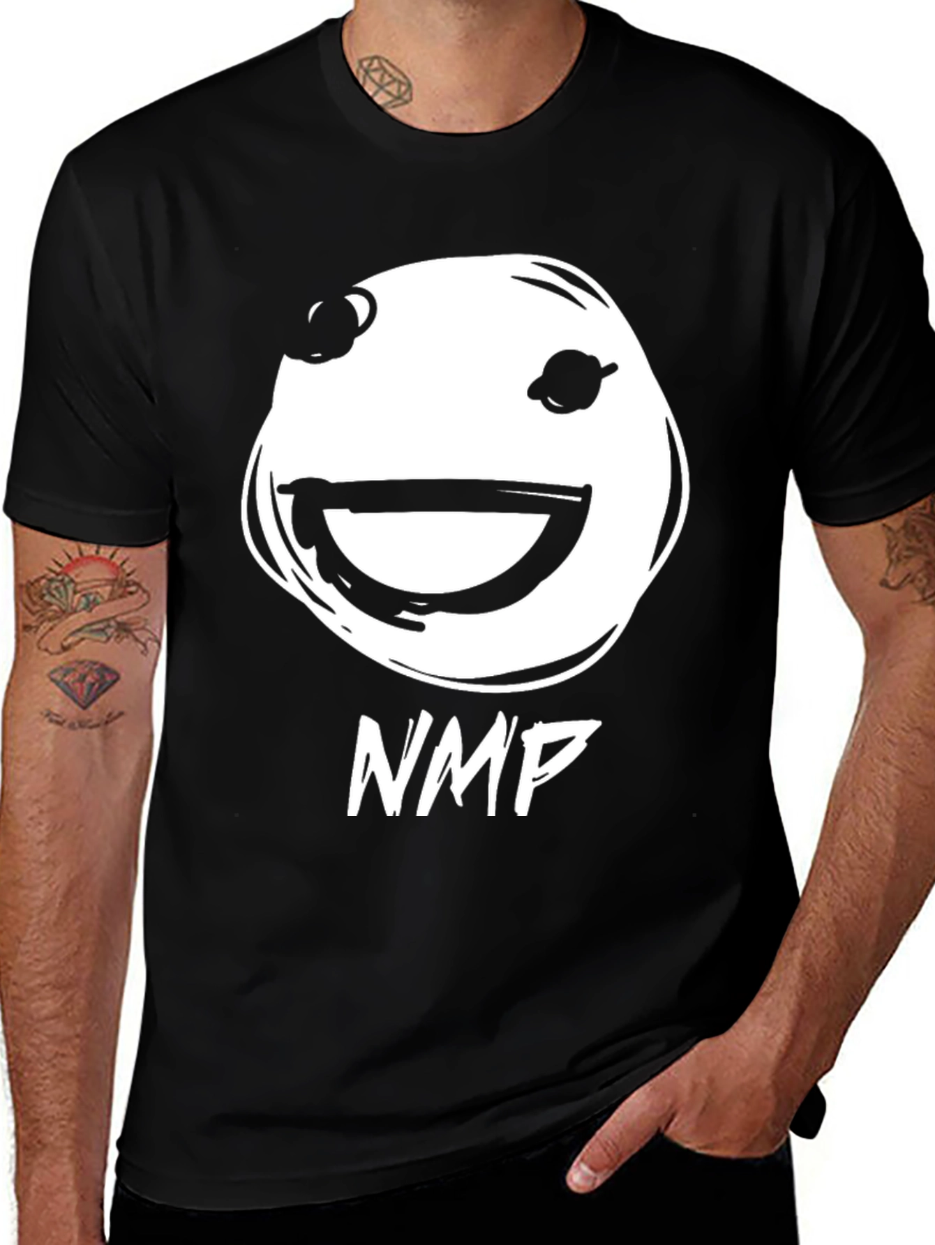 NMP Smiley Face Graphic T-Shirt - Black