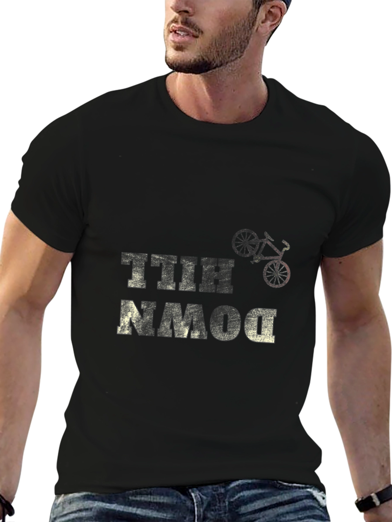 Downhill Bike T-Shirt - Black Graphic Tee