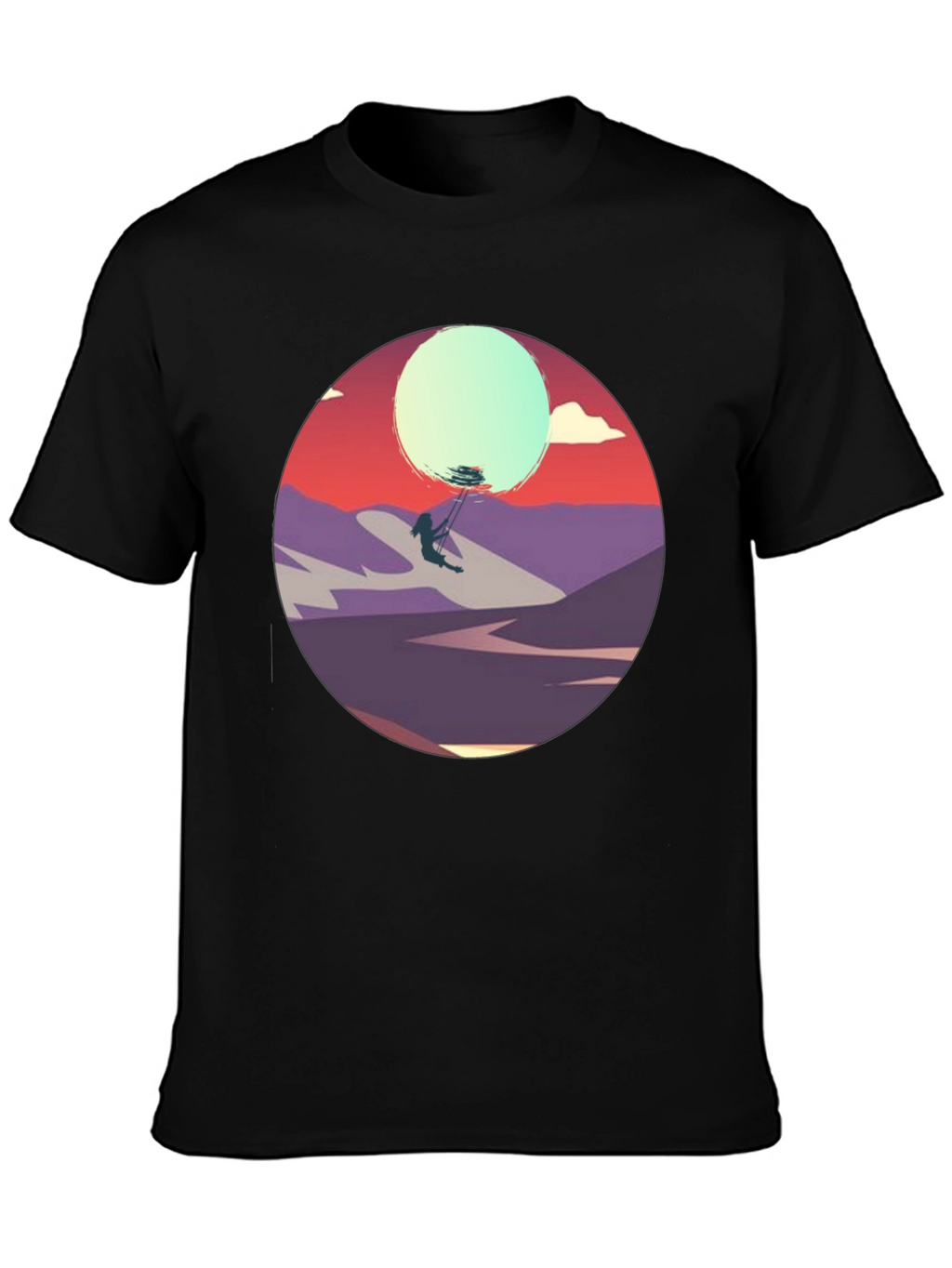 Sunset Silhouette Tee - Artistic Graphic T-Shirt