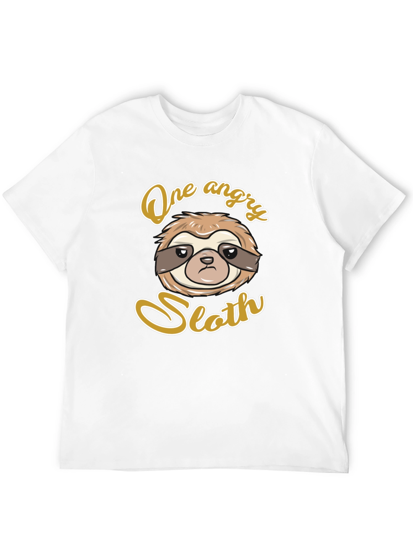 One Angry Sloth Graphic Print T-Shirt