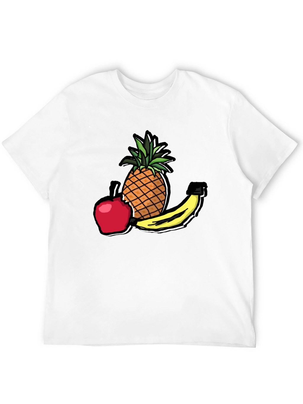 Fruit T-Shirt: Apple Banana Pineapple Graphic Tee