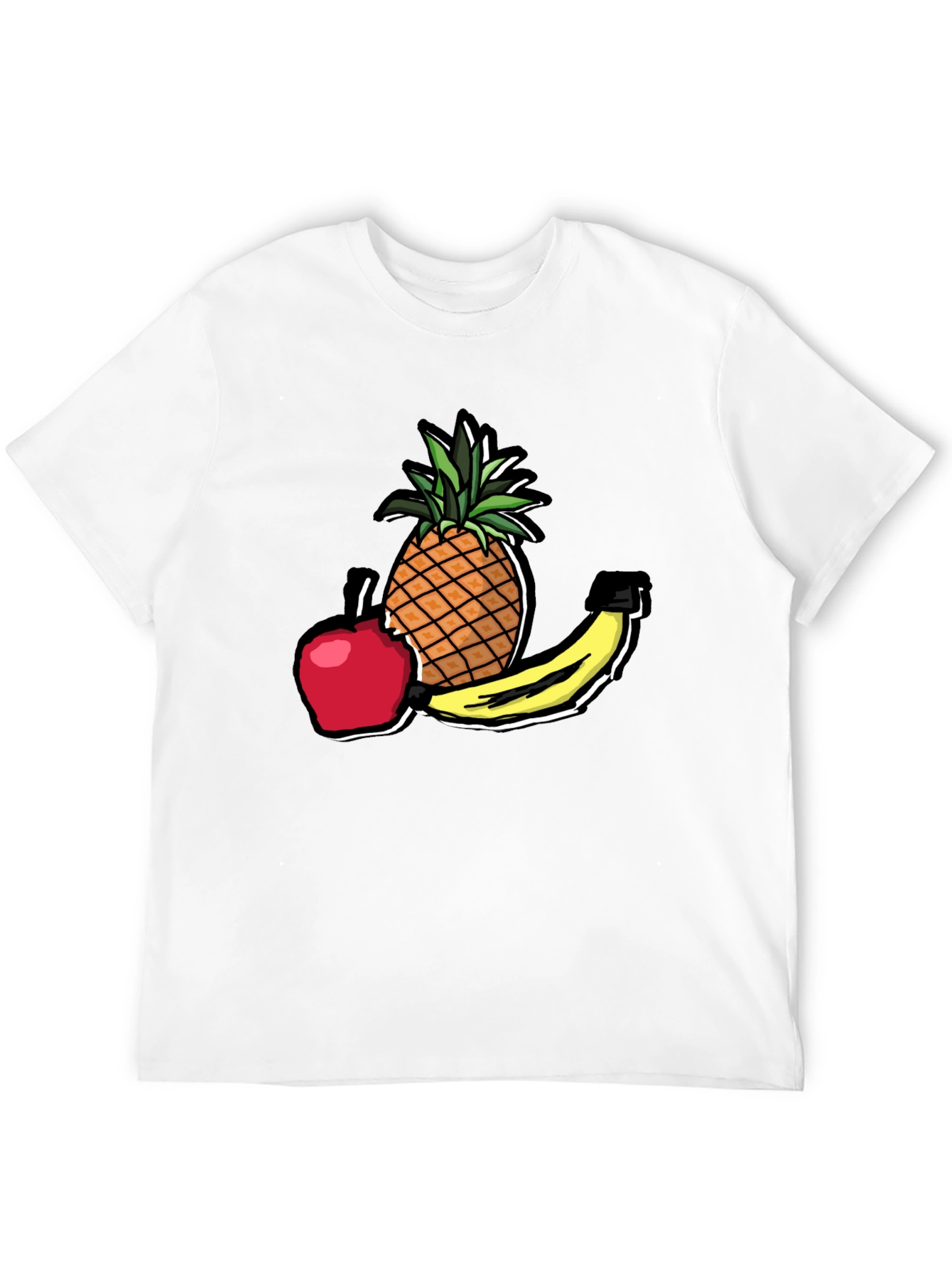 Fruit T-Shirt: Apple Banana Pineapple Graphic Tee
