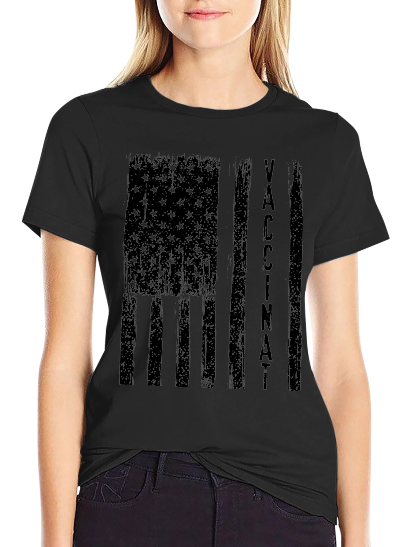Vaccinated American Flag Graphic Tee