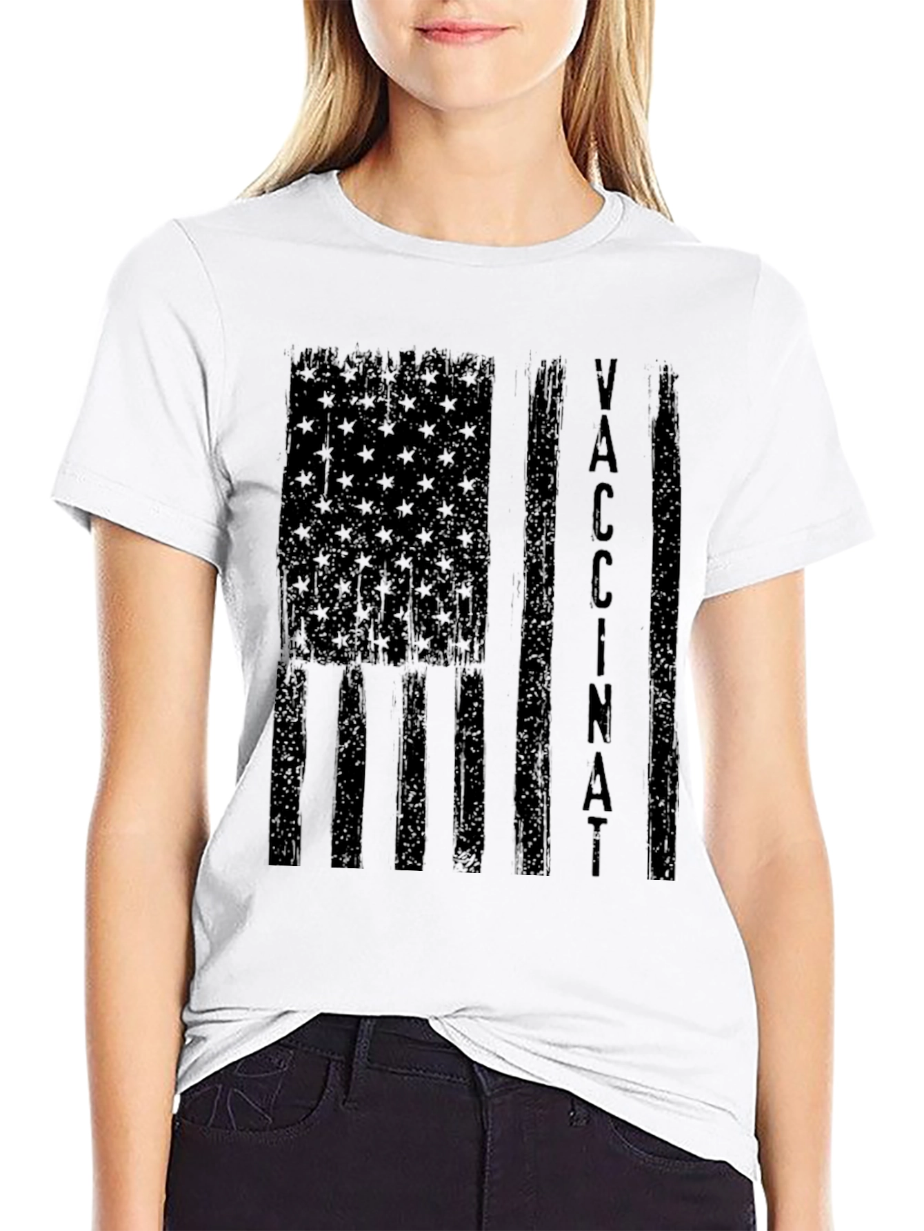 Vaccinated American Flag Graphic Tee