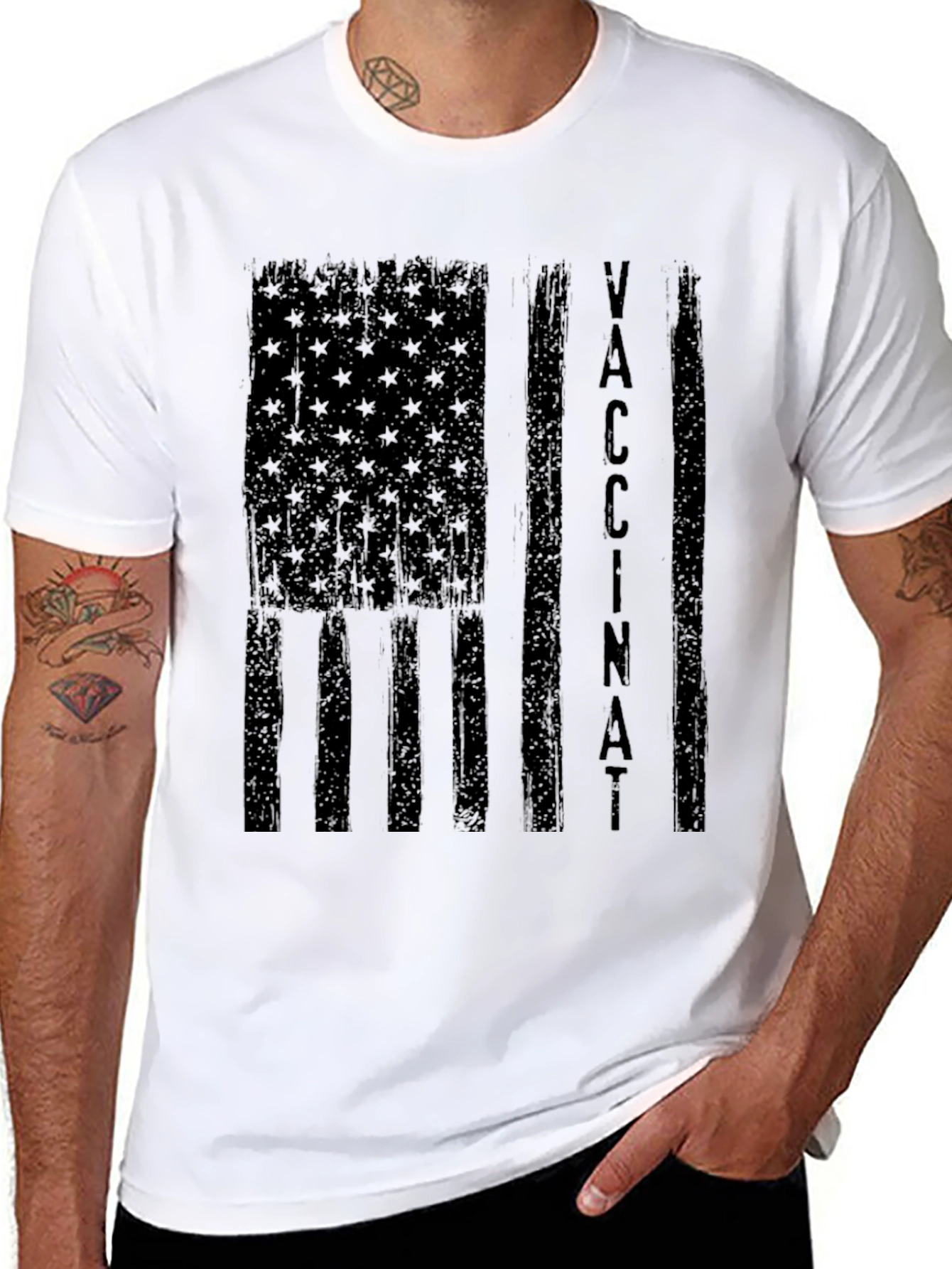 Vaccinated American Flag Graphic Tee