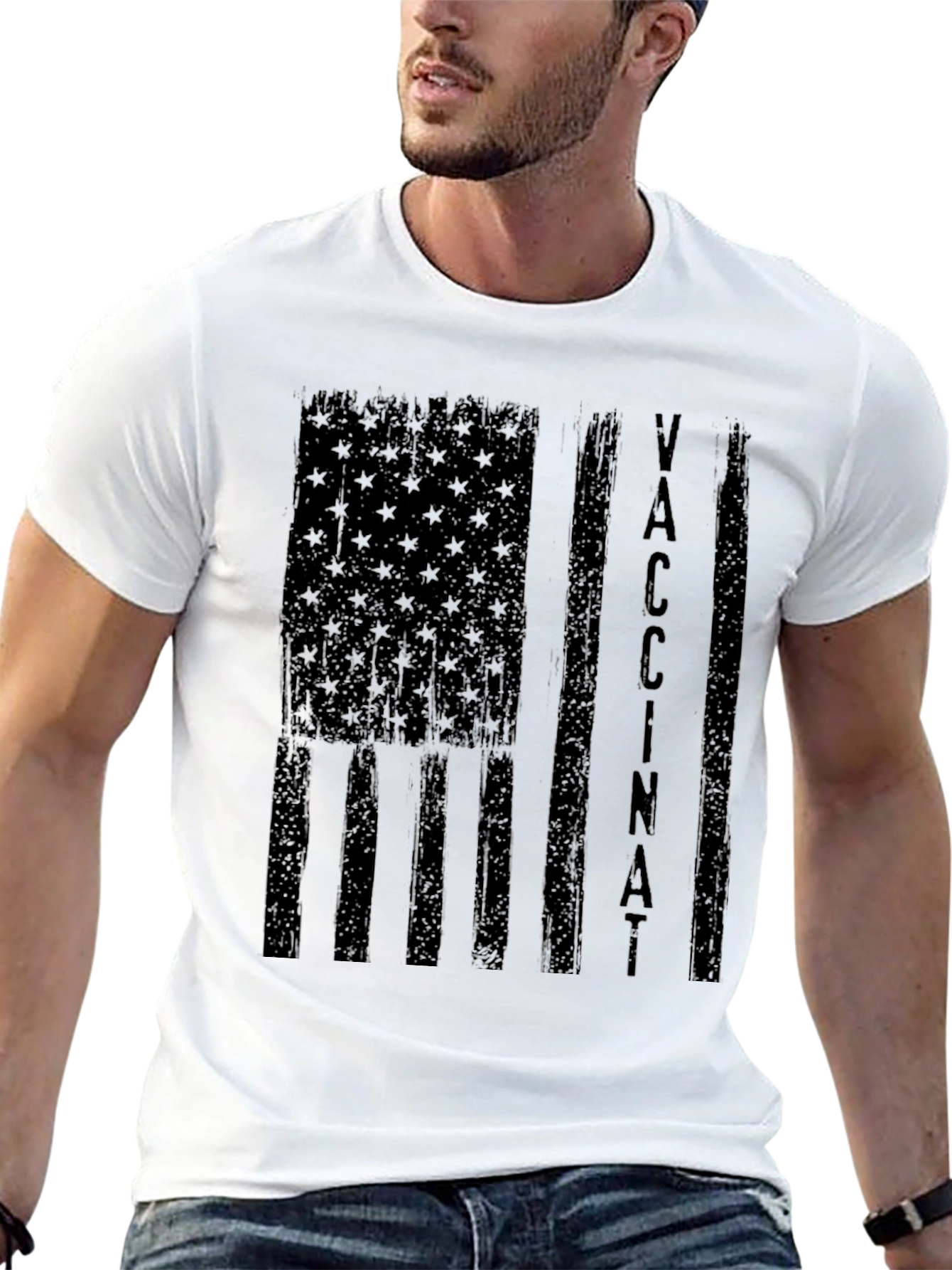 Vaccinated American Flag Graphic Tee
