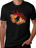 Butterfly Splatter Graphic Black T-Shirt
