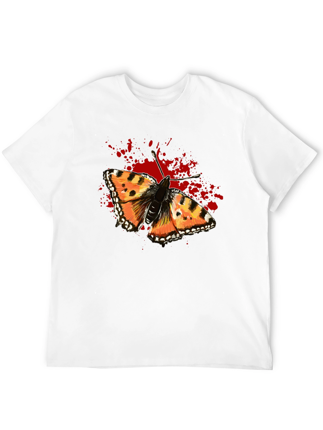 Butterfly Splatter Graphic Black T-Shirt